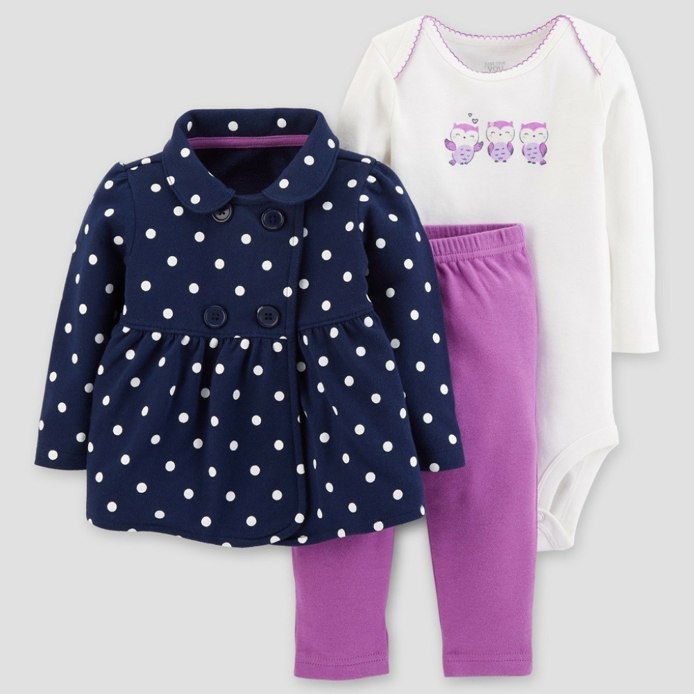 CARTER'S baby girl 3- piece polka dots pants set
